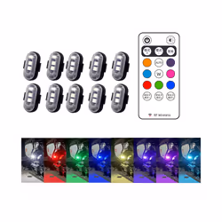 4Pcs Wireless Remote Control Strobe Light LED Warning 7 Colors Aircraft - RGB 6PC