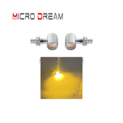 8mm 12V Motorcycle LED Turn Signal Lights Brake Light Lamp Flashing Indicator - 1392 Chrome Clear