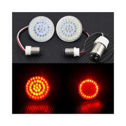 Motorcycle 1156 1157 Turn Signal Indicator Light 2" Bullet Style LED Inserts - 1157 light C