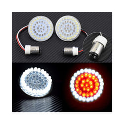Motorcycle 1156 1157 Turn Signal Indicator Light 2" Bullet Style LED Inserts - 1157 light B