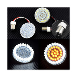 Motorcycle 1156 1157 Turn Signal Indicator Light 2" Bullet Style LED Inserts - 1157 light A