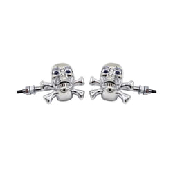 1 Pair Universal Motorcycle Skull LED Turn Signal Lights Indicators Chrome - plating color