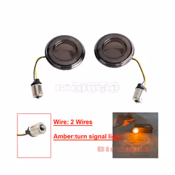 2" Smoke Lens LED Front & Rear Turn Signal Light Running Brake Blinker - 2Wires amber
