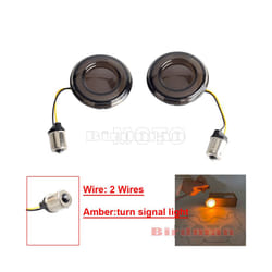 2" Smoke Lens LED Front & Rear Turn Signal Light Running Brake Blinker - 2Wires amber