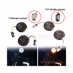 2" Smoke Lens LED Front & Rear Turn Signal Light Running Brake Blinker - 2Wires amber