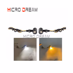 8mm 12V Motorcycle LED Turn Signal Lights Brake Light Lamp Flashing Indicator - 1487 Black CLear