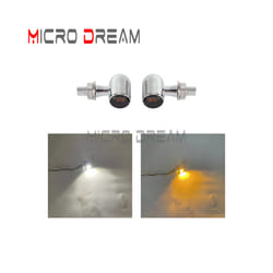 8mm 12V Motorcycle LED Turn Signal Lights Brake Light Lamp Flashing Indicator - 1487 Chrome Smoke