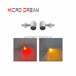 8mm 12V Motorcycle LED Turn Signal Lights Brake Light Lamp Flashing Indicator - 1488 Chrome Smoke