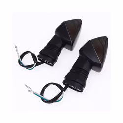 2 Pcs Motorcycle Front/Rear Blinker Lamp Warning Turn Signals Indicator - Smoke