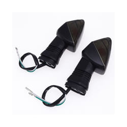 2 Pcs Motorcycle Front/Rear Blinker Lamp Warning Turn Signals Indicator - Smoke