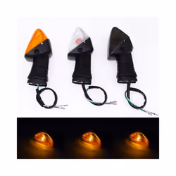 2 Pcs Motorcycle Front/Rear Blinker Lamp Warning Turn Signals Indicator - Clear