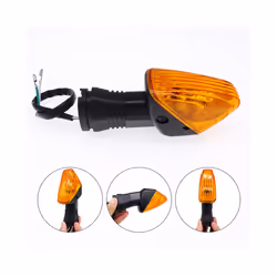 2 Pcs Motorcycle Front/Rear Blinker Lamp Warning Turn Signals Indicator - Clear