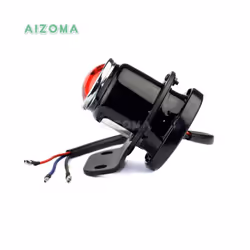 Retro Motorcycles Lucas LED Replica Brake Taillight with Mini License - LED Light