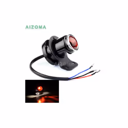 Retro Motorcycles Lucas LED Replica Brake Taillight with Mini License - Light Bulb