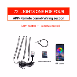 RGB APP LED Motorcycle Car Atmosphere Foot Light Remote Control Flexible - 72LED APP Remote