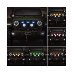 4/8pcs LED Car Front Hood Grille Lighting Lamp Amber Running Light App - 8 in 1 APP