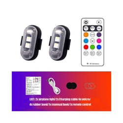 Motorcycle LED Warning Light Universal Mini Signal Light Drone With Controller - 2pcs with Remote