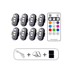 4Pcs Wireless Remote Control Strobe Light LED Warning 7 Colors Aircraft - RGB 8PC