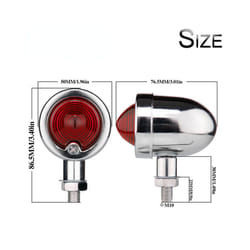 2pcs Bullet Motorcycle Turn Signal Light Indicator Blinker Retro Lamp - Red