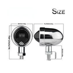 2pcs Bullet Motorcycle Turn Signal Light Indicator Blinker Retro Lamp - Black
