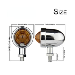 2pcs Bullet Motorcycle Turn Signal Light Indicator Blinker Retro Lamp - Yellow