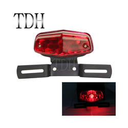 Vintage Lucas Style LED Tail Light W/ License Plate Holder Brake Stop - Bulb Taillight