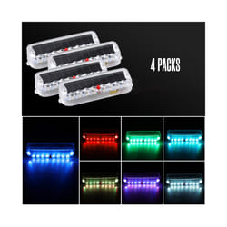 Motorcycle Solar Warning Strobe Light Electric Anti-Collision Free Wiring - 4 pcs