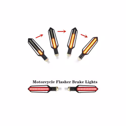 Pair 24 LED Motorcycle Turn Signal Indicator Blinkers 12V Three-use Sequential - 4PCS