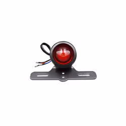 BJMOTO Motorcycle License Plate Bracket with Brake Tail Light Lamp For - black