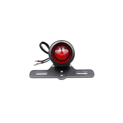 BJMOTO Motorcycle License Plate Bracket with Brake Tail Light Lamp For - black