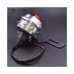 BJMOTO Motorcycle License Plate Bracket with Brake Tail Light Lamp For - black