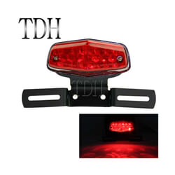 Vintage Lucas Style LED Tail Light W/ License Plate Holder Brake Stop - LED Taillight