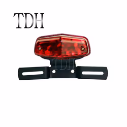 Vintage Lucas Style LED Tail Light W/ License Plate Holder Brake Stop - LED Taillight