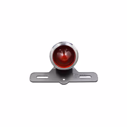 BJMOTO Motorcycle License Plate Bracket with Brake Tail Light Lamp For - Silver