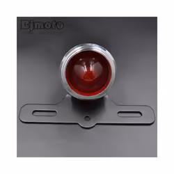 BJMOTO Motorcycle License Plate Bracket with Brake Tail Light Lamp For - Silver