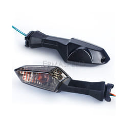 1 Pair Motorcycle Turn Signal Light Amber Blinkers LED Front Rear Indicators - Smoke Lens