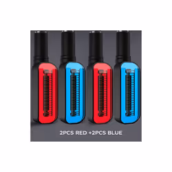 2PCS LED Turn Signal Light Motorcycle Stop Signals DRL Flowing Water Flasher - 2RED 2BLUE