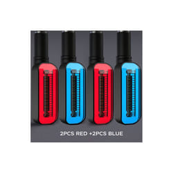 2PCS LED Turn Signal Light Motorcycle Stop Signals DRL Flowing Water Flasher - 2RED 2BLUE