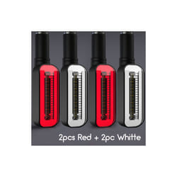 2PCS LED Turn Signal Light Motorcycle Stop Signals DRL Flowing Water Flasher - 2RED 2WHITE