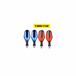 Motorcycle Turn Signals Light LED Flashing Lights Universal Waterproof - 2 blue 2 red