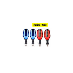 Motorcycle Turn Signals Light LED Flashing Lights Universal Waterproof - 2 blue 2 red