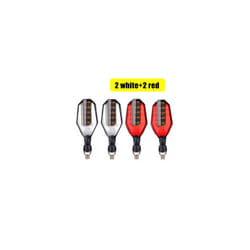 Motorcycle Turn Signals Light LED Flashing Lights Universal Waterproof - 2white 2 red