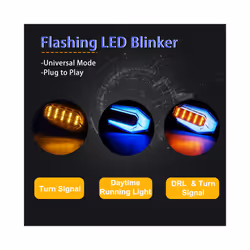 Motorcycle Turn Signals Light LED Flashing Lights Universal Waterproof - 2white 2 red
