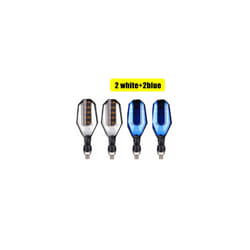 Motorcycle Turn Signals Light LED Flashing Lights Universal Waterproof - 2white 2 blue