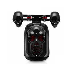 Skull Motorcycle Tail Light with Turn Signals LED Rear Blinker Indicator - black