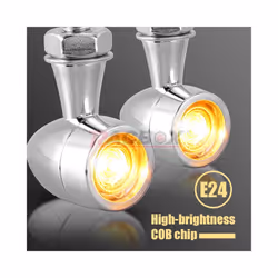 2/4Pcs Bullet Mini Motorcycle LED Turn Signal 8MM Running Indicator Light - 4PCS Sliver