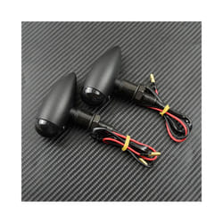 Motorcycle Bullet Turn Signals Indicators Blinker Lights Lamp Black/Chrome - 2pcs Light