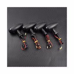 Motorcycle Bullet Turn Signals Indicators Blinker Lights Lamp Black/Chrome - 2pcs Light