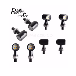 Universal Mini Bullet Motorcycle LED Turn Signals Brake Light DRL Lamp - 1392 Black Smoke