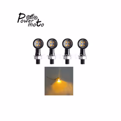 Universal Mini Bullet Motorcycle LED Turn Signals Brake Light DRL Lamp - 1392 Black Clear